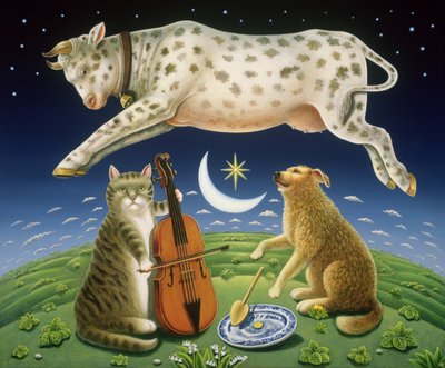 The Cat and the Fiddle, 2004 (olej a tempera na panelu) od Frances Broomfield