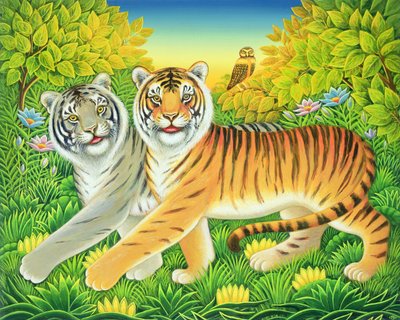 Tyger Tyger, 2002 (olej a tempera na panelu) od Frances Broomfield