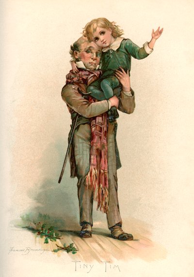 Bob Cratchit nesoucí Tiny Tim od Frances Brundage