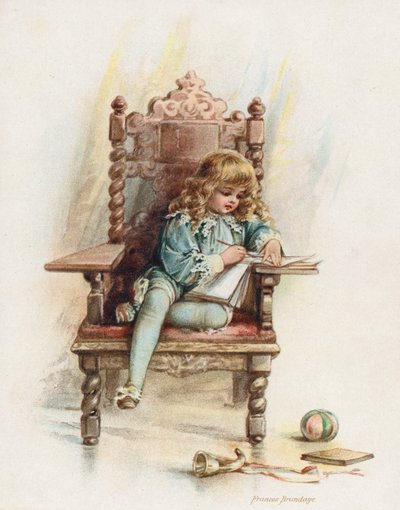 Král Eduard VI. si vede deník (chromolit) od Frances Brundage