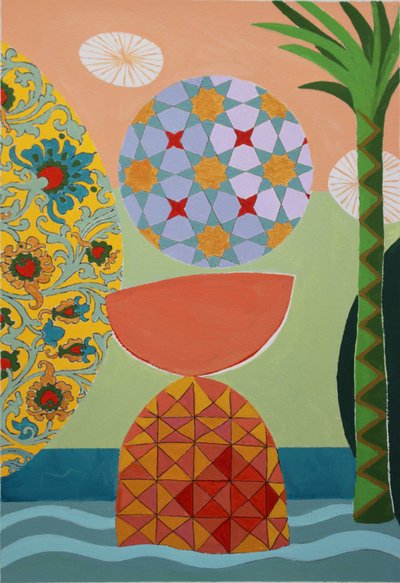 A Delicate Balance, 2022 (akryl na archivním akvarelovém papíře) od Frances Ferdinands