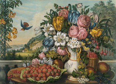 Krajina - Ovoce a květiny, 1862. od Frances Flora Bond Palmer