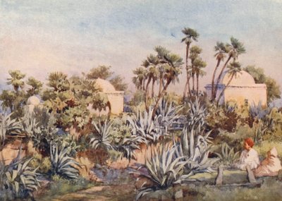 Koubba ze Sidi Noumann, Bouzareah (barevná litografie) od Frances Nesbitt