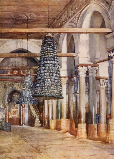 Mešita Sidi Okba, Kairouan (barevná litografie) od Frances Nesbitt