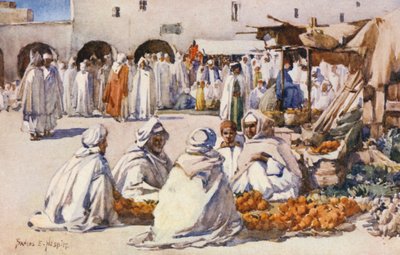 Ovocný trh, Biskra (barevná litografie) od Frances Nesbitt