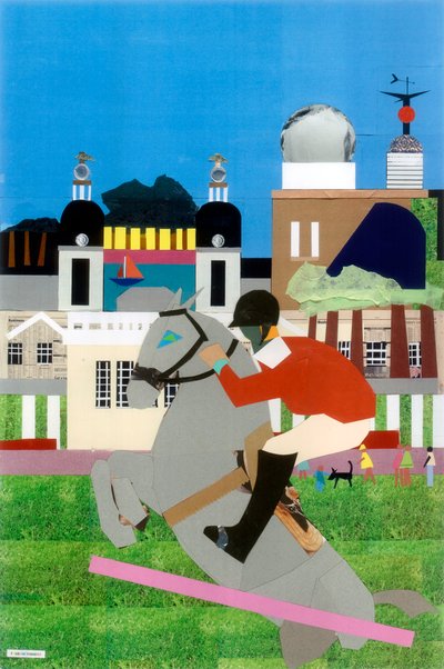 Olympijská jezdecká akce v Greenwich Park, 2012 (koláž na papíře) od Frances Treanor
