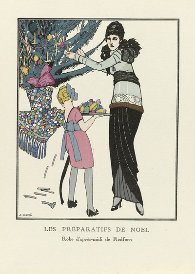 Vánoční přípravy, hospoda. 1914 (tisk šablony) od Francesc Xavier Gosé