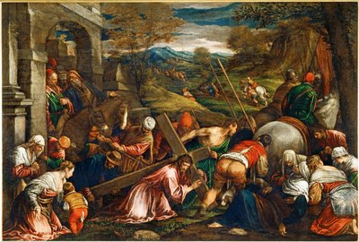 La Montee au Calvaire - Ježíš Kristus nesoucí kříž ... od Francesco (1549-92) Bassano