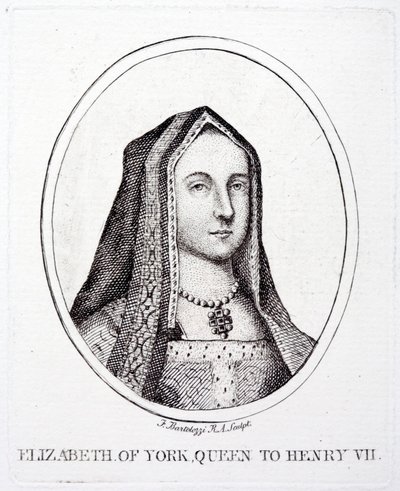 Alžběta z Yorku, královna choť krále Jindřicha VII. (rytina) od Francesco (after) Bartolozzi