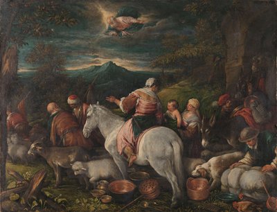 Abraham opouští Háran od Francesco (attr. to) Bassano
