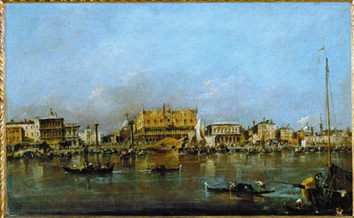 Dóžecí palác v Benátkách při pohledu z povodí San Marco ... od Francesco (circle of) Guardi