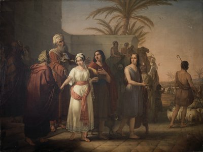 Tobiáš se loučí se svými tchánami s manželkou, aby se vrátili k otci od Francesco Antonibon di Venezia