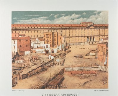 Itálie, Neapol, Albergo dei Poveri (Hospic pro chudé) 1889 (litografie) od Francesco Aversano