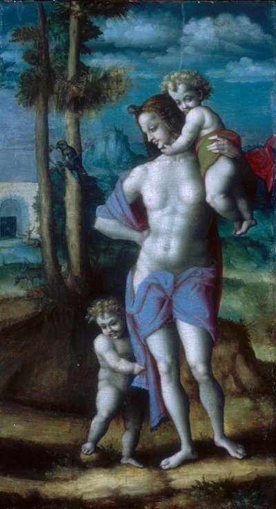 Eva s Kainem a Ábelem od Francesco Bacchiacca