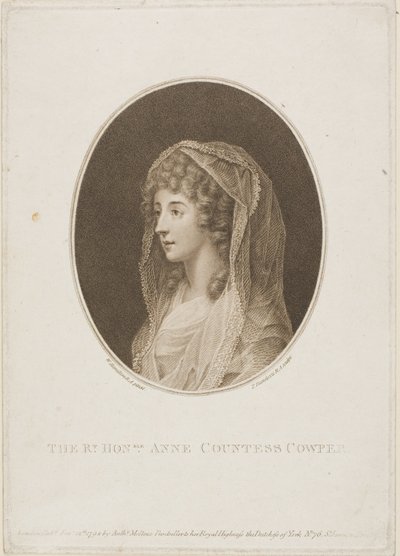 Anna hraběnka Cowperová od Francesco Bartolozzi
