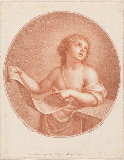 Dítě držící rozvinutý svitek od Francesco Bartolozzi