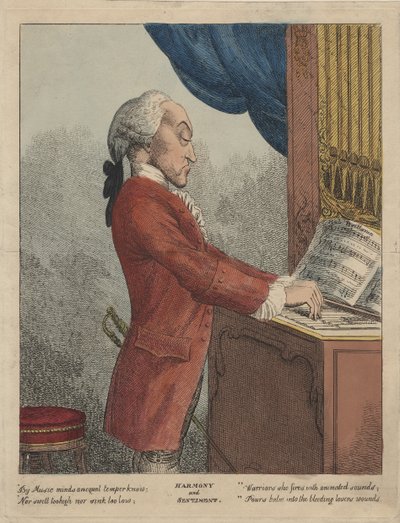 Harmony and Sentiment, cca 1785 (ručně kolorovaný lept) od Francesco Bartolozzi