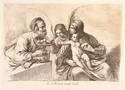 Svatá rodina s andělem, který nabízí ovoce Ježíšku: Raccolta di alcuni disegni..., 1764. od Francesco Bartolozzi