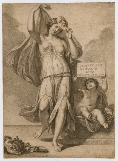 Pozvánka na maškarní ples v Soho v roce 1775 od Francesco Bartolozzi
