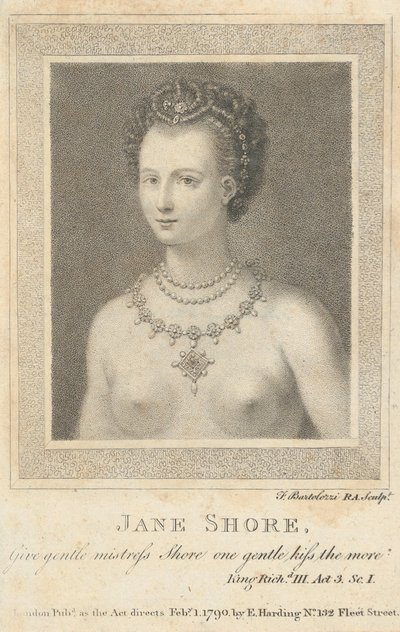 Jane Shore: Dejte něžné milence Shore jeden něžný polibek tím víc Shakespeare,..., 1. února 1790. od Francesco Bartolozzi