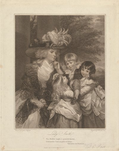 Lady Charlotte Smith a její děti; George Henry, Louisa a Charlotte od Francesco Bartolozzi