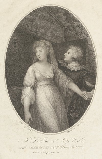 Pan Dimond a slečna Wallisová v postavách Romea a Julie, 1. května 1796. od Francesco Bartolozzi