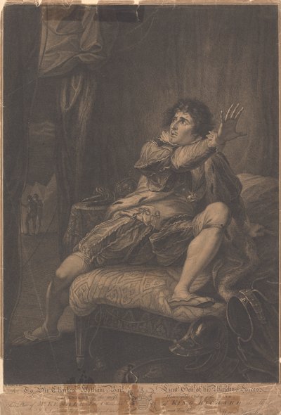 Pan Kemble v postavě krále Richarda Třetího – „Richard III“, V. dějství, V. scéna od Francesco Bartolozzi