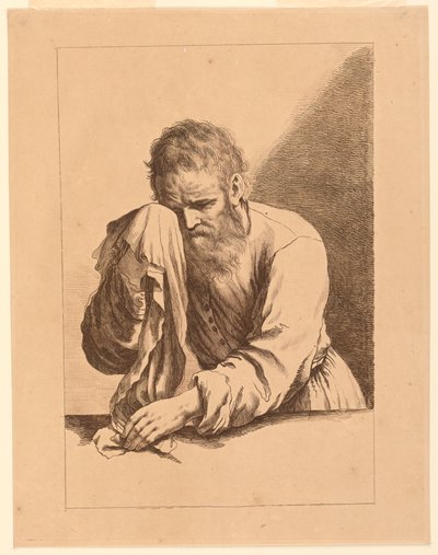 Starý muž pláče, podle kresby Guercina od Francesco Bartolozzi