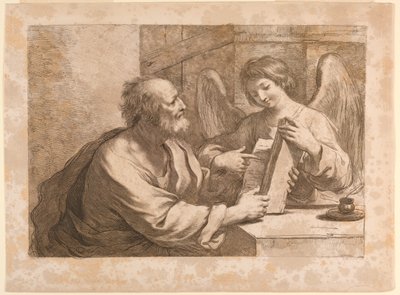 Svatý Matouš s andělem a knihou od Francesco Bartolozzi
