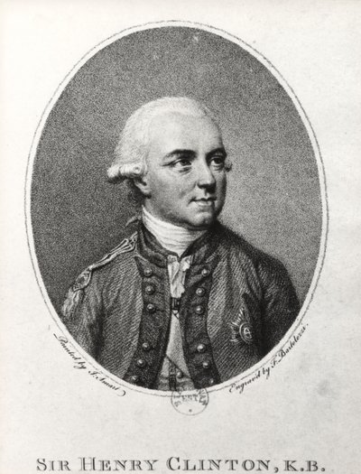 Sir Henry Clinton (1730-95) (rytina) (černobílá fotografie) od Francesco Bartolozzi