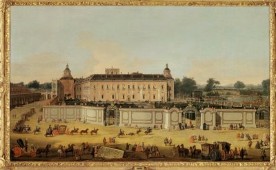 Příjezd hostů do paláce Aranjuez, Španělsko (malba na plátně) od Francesco Battaglioli