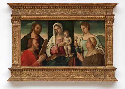 Madona s dítětem se svatými a dárci od Francesco Bissolo
