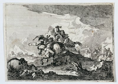 jezdecká bitva od Francesco Casanova