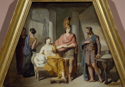 Alexander přenechává svou paní Campaspe Apellesovi, Francesco Coghetti (1804-1875), olej na plátně od Francesco Coghetti