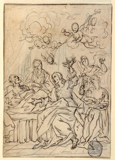 Kresba, Smrt svatého Josefa, 1880 od Francesco Coghetti