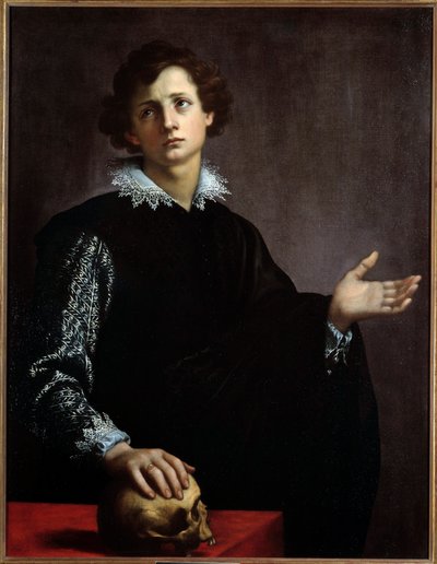 Portrét mladého muže. Obraz (Vanita) od Francesca Currada (1570-1661) od Francesco Currado