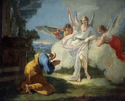 Abrahama navštěvují andělé, Francesco Fontebasso (1707-1769) od Francesco Fontebasso