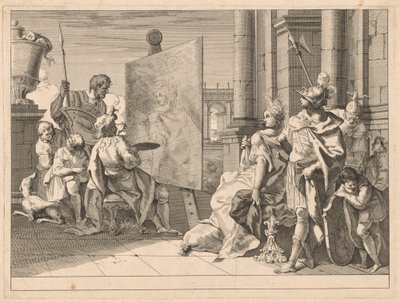 Alexandr Veliký a Campaspe ve studiu Apelles od Francesco Fontebasso