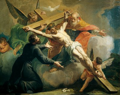 Ukřižování s Bohem Otcem a svatým Ignácem z Loyoly, Francesco Fontebasso (1709-1769). od Francesco Fontebasso