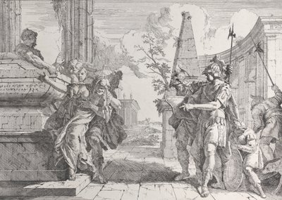 Obětování Polyxeny, z Bacchanals a historie, 1744., 1744. od Francesco Fontebasso
