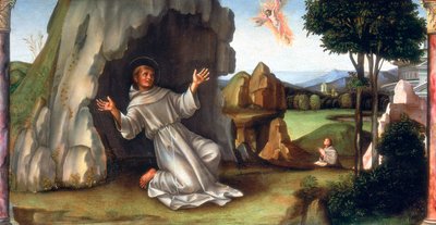 St Francis Receiving the Stigmata, konec 15.-začátek 16. století od Francesco Francia