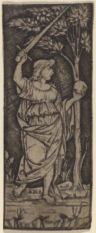 Alegorická postava: Žena s mečem a koulí od Francesco Francia or Peregrino da Cesena
