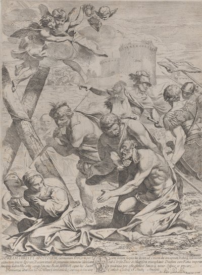 Svatý Ondřej se modlí před krucifixem, 1640-70. od Francesco Giovani