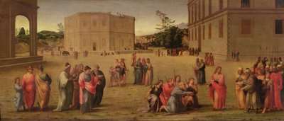 Joseph představuje svého otce a bratry faraonovi, kolem roku 1515 od Francesco Granacci