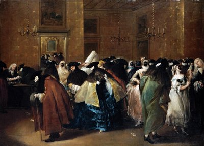 Casino (Zmenšené) v Benátkách - Guardi, Francesco (1712-1793) - Olej na plátně - 77,5x107,5 - Soukromá sbírka od Francesco Guardi