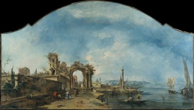 Fantastická krajina, cca 1765 (olej na plátně) od Francesco Guardi
