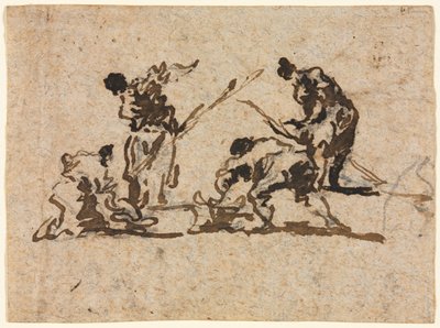 Zemědělci a rybáři pracující od Francesco Guardi