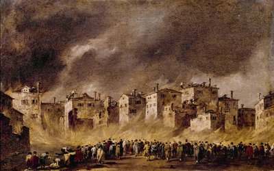 Požár v ropném skladu v San Marcuola, 1790 od Francesco Guardi