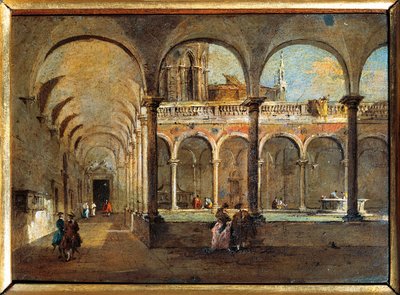 Itálie, Benátky, klášter bratří (malba) od Francesco Guardi