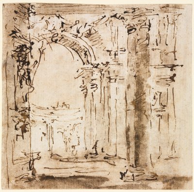 Dvojice kreseb: Náčrt labyrintu vily Pisani a Piazza San Marco..., 1773-1778. od Francesco Guardi